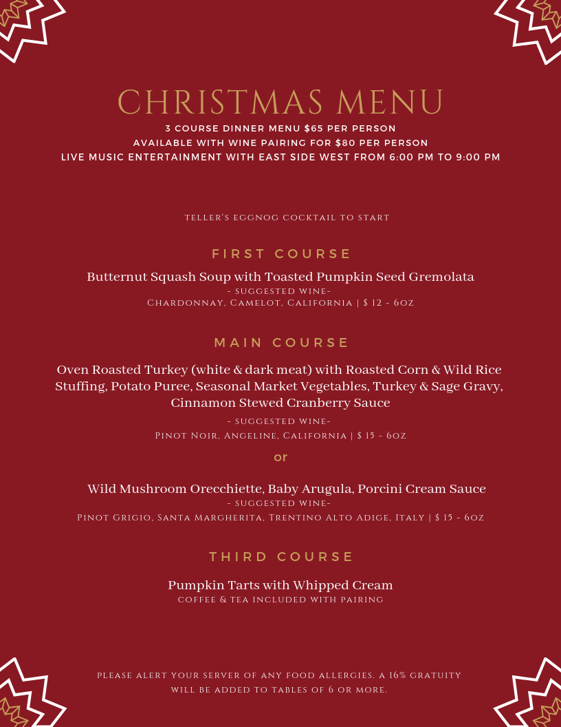 Christmas Dinner in Downtown Toronto One King West Hotel & Residence