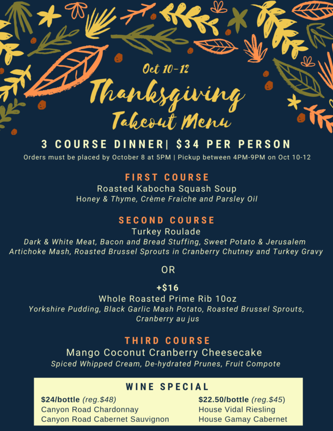 Thanksgiving Menu for 10–12