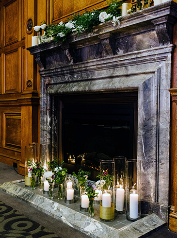 fireplace wedding